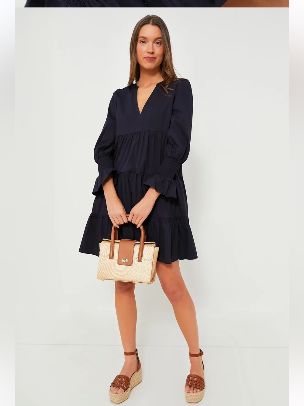 Navy Cotton Poplin Kenzo Dress Sz. S